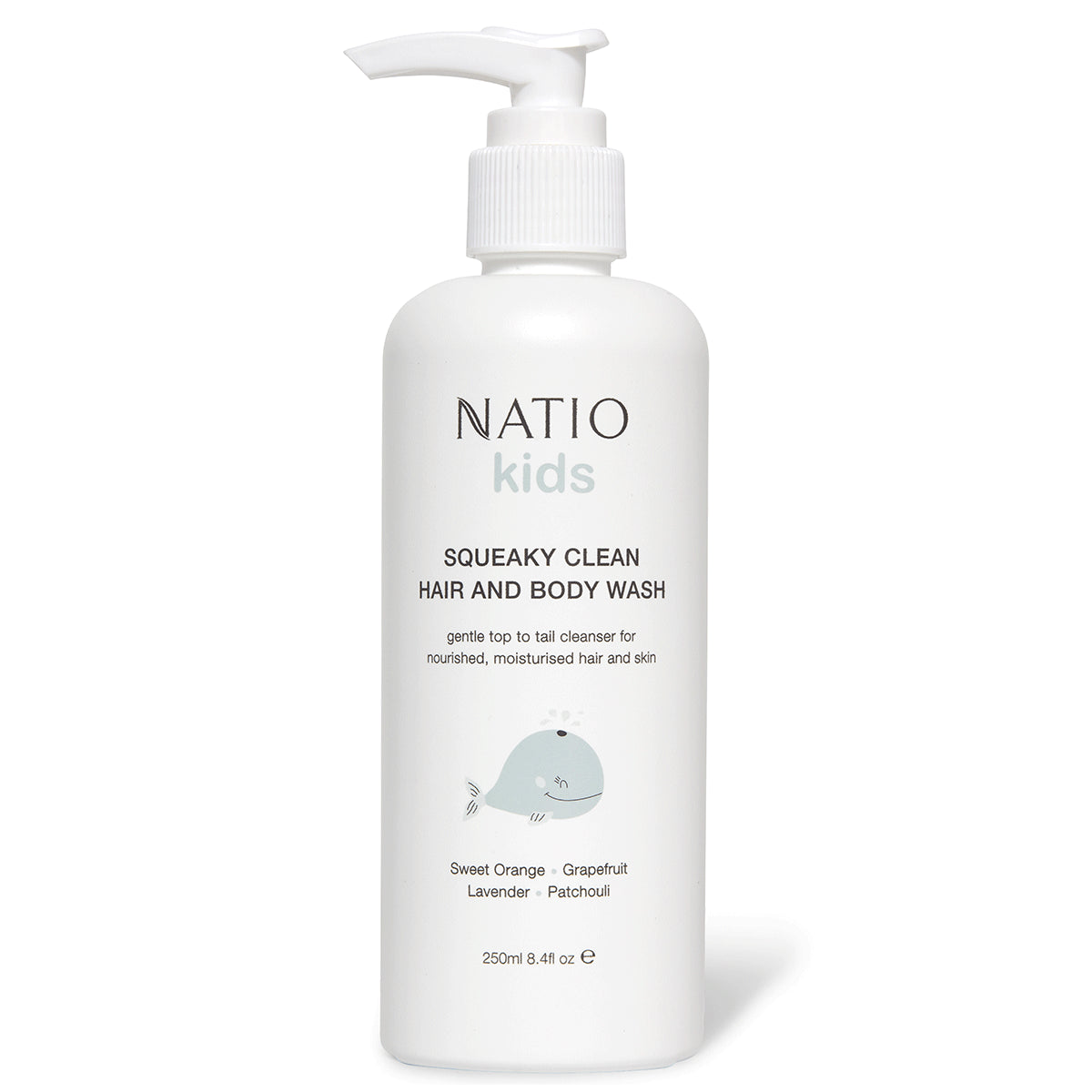 NATIO Squeaky Clean Hair&B/Wsh 250ml