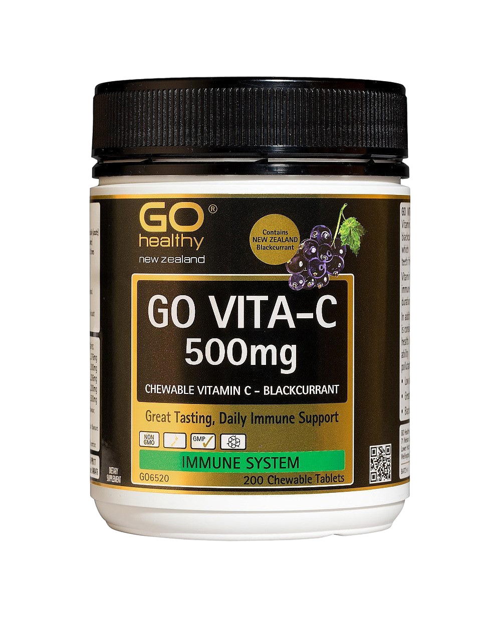 GO Vita-C 500mg B/Currant Chew 200s