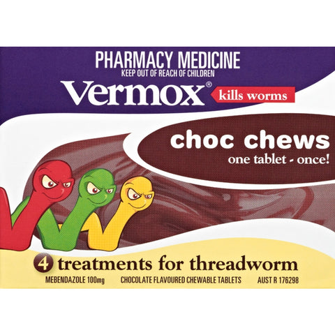 VERMOX Chocolate Chews Tabs 4s