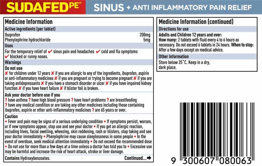 SUDAFED PE Sinus Anti-Inflam. 24s