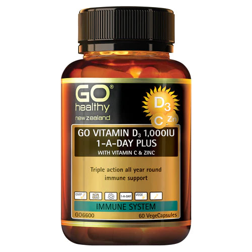 GO VitD3 1000iu 1ADay+ VitC&Zinc 60s
