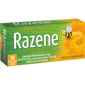 compare product Razene Tabs 10mg 30s