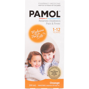 compare product Pamol All Ages Orange Col/Free 200ml