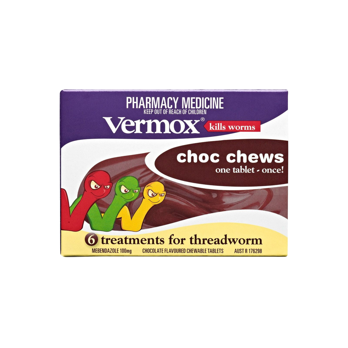 VERMOX Chocolate Chews Tabs 6s