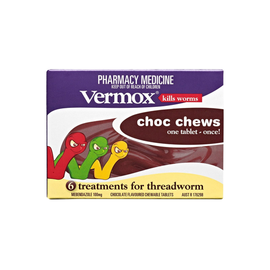 VERMOX Chocolate Chews Tabs 6s