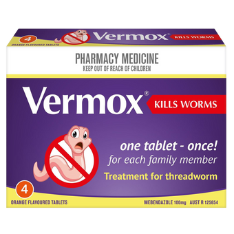 compare product VERMOX Orange Tabs 100mg 4s