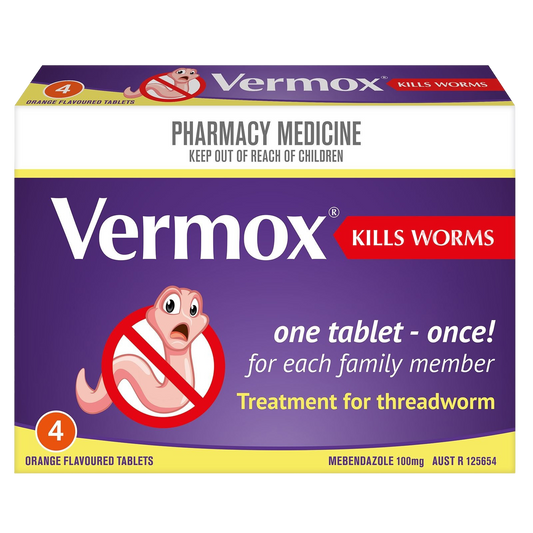 VERMOX Orange Tabs 100mg 4s