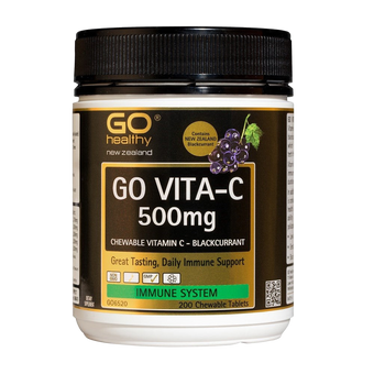 compare product GO Vita-C 500mg B/Currant 100 Chew