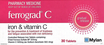 compare product Ferrograd C 325mg+500mg VitC Tabs30s