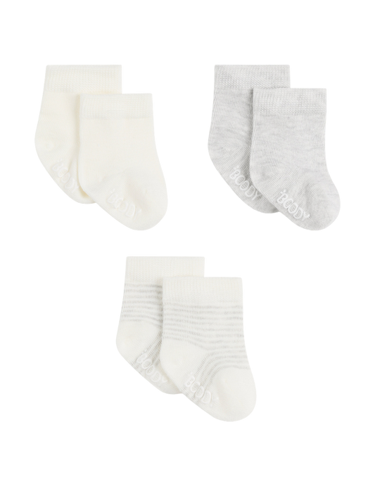 BOODY Baby Socks Natural White Stripe 3 Pack