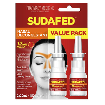 compare product Sudafed Nasal Spray 20ml Twin Pack