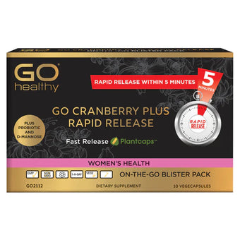 compare product GO Cranberry+ Rapid Release 10vcaps