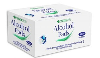 compare product MAXCARE Alcohol Pads 60x30mm 100pk