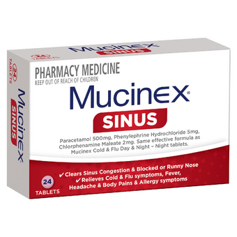 compare product MUCINEX Sinus TABS 24s