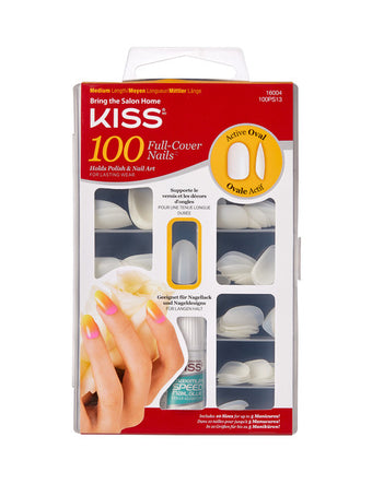 compare product KISS 100 Nail Active Oval Full Nail
