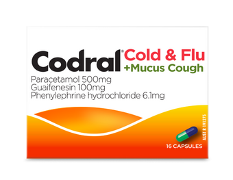 compare product CODRAL Cold&Flu +Mucus Cough Cap 48s