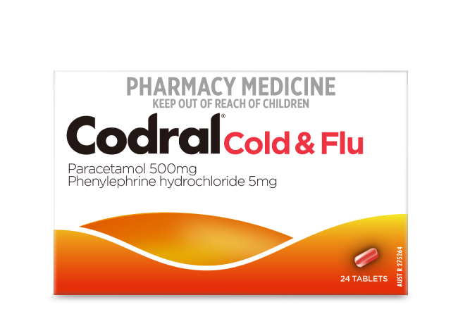 Codral PE cold and flu colour-free tablets 24 pack - Invercargill Pharmacy