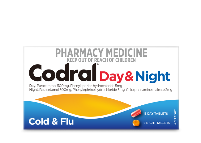 Codral day and night codeine-free cold and flu tablets 24 pack - Baillie & Lewis Pharmacy Invercargill
