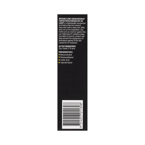 INV ZINC S/D Tint Moist SPF50 Lt 50g