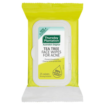 compare product Thursday Plantation Tea Tree Face Wipes for Acne 25 wipes