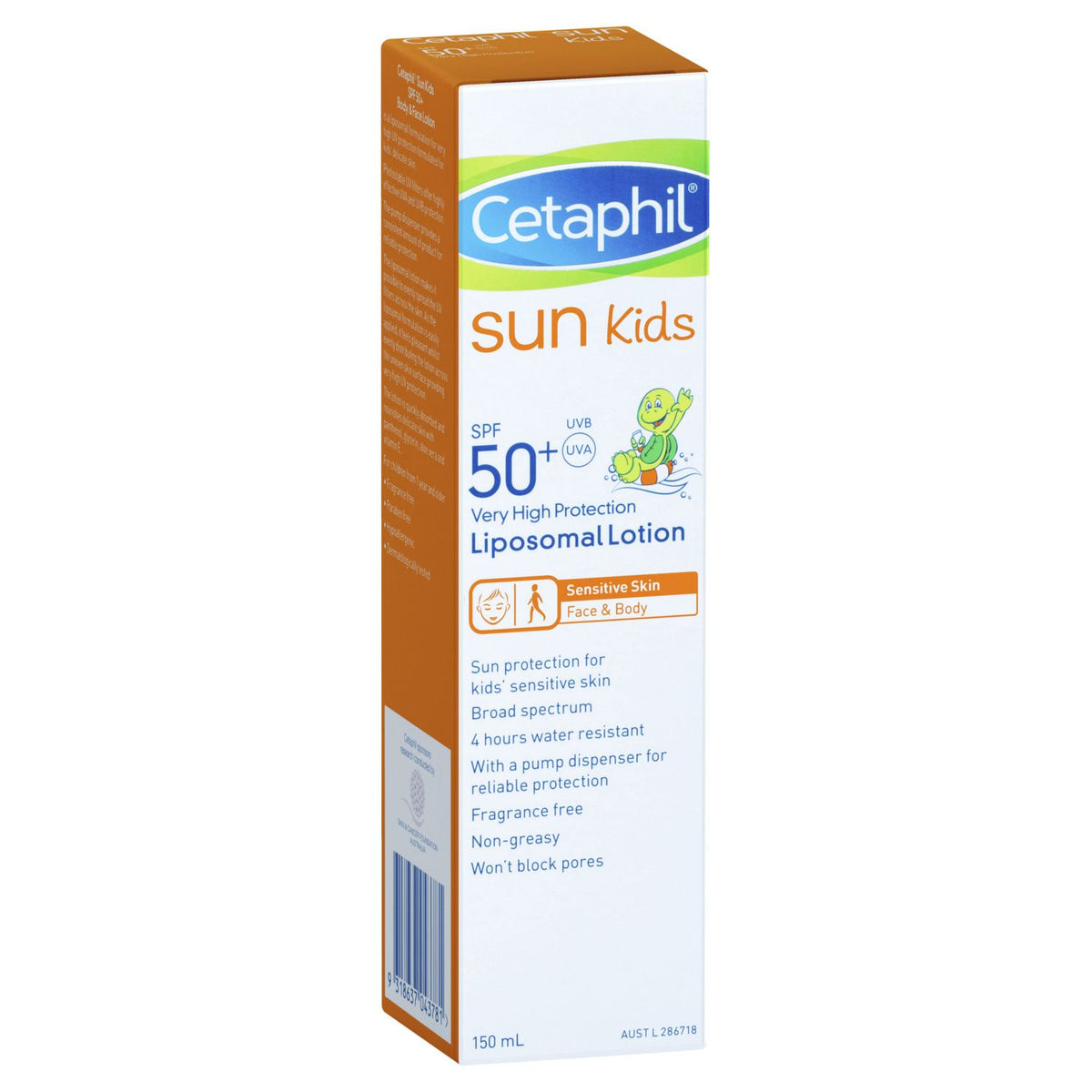 Cetaphil Kids Bright Faces SPF50 plus liposomal sunscreen 150ml - Invercargill Pharmacy