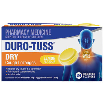 compare product Duro-Tuss Dry Cough Loz Lemon 24s