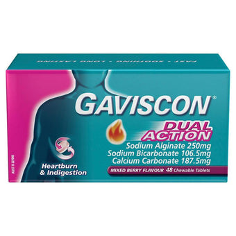 compare product GAVISCON Dual Act. M/Berry 48tab