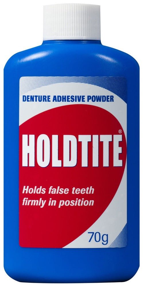 Holdtite denture hold adhesive powder 70g for extra secure fit - Baillie & Lewis Pharmacy Invercargill