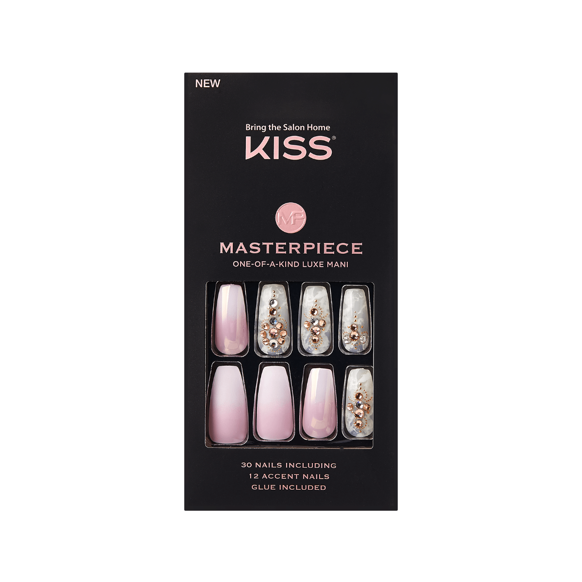 Kiss Masterpiece 30 press-on nails Kitty Girl design - Baillie & Lewis Pharmacy Invercargill