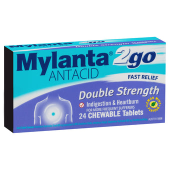 compare product MYLANTA 2Go Double Strength Tabs 24s