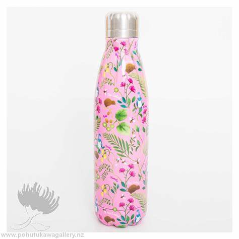 Metal Drink Bottle Flowers Pink 500ml MDBFP
