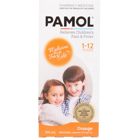 Pamol All Ages Orange Col/Free 200ml