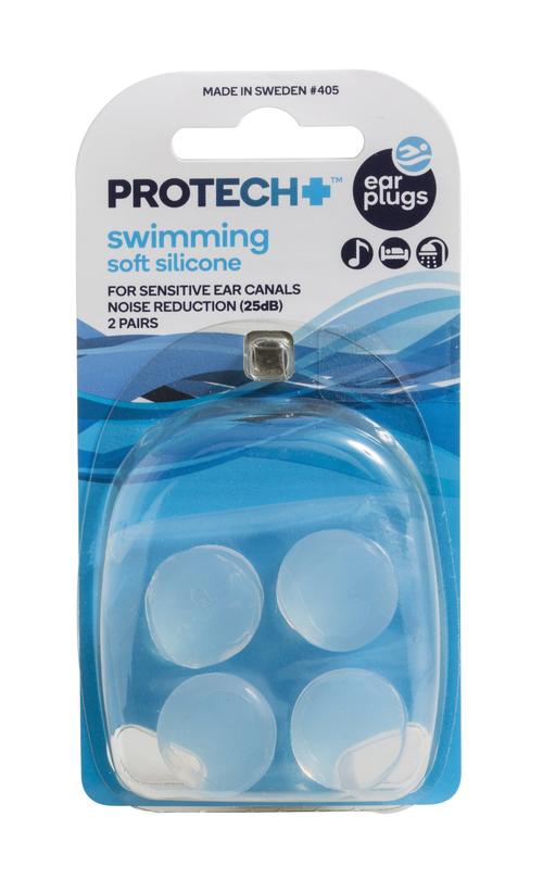 Protech Plus swim silicone ear plugs 2 pairs for water protection - Baillie & Lewis Pharmacy Invercargill