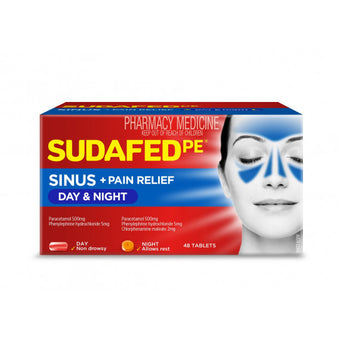 compare product SUDAFED PE D&N Relief Tabs 48s