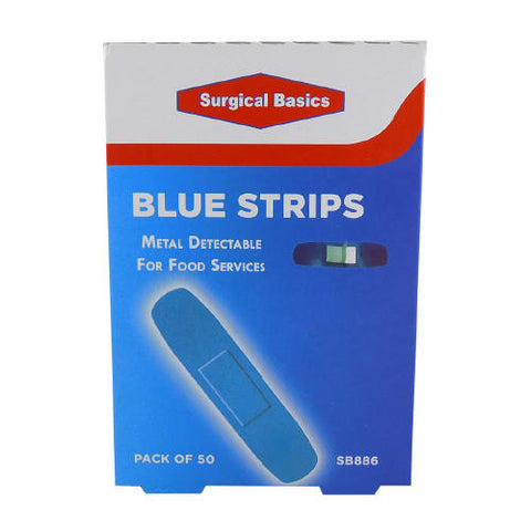 SB886 Metal Detect Plaster Blue 50pk