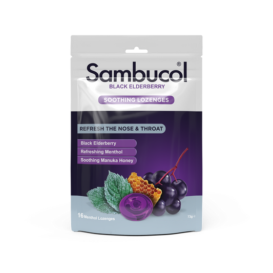 Sambucol elderberry lozenges nose and throat 16 pack - Invercargill Pharmacy