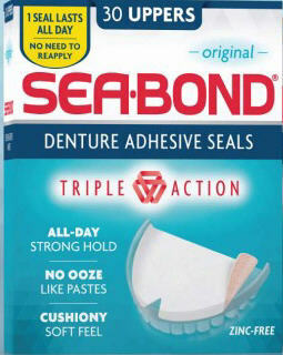 Seabond original denture adhesive wafers uppers 60 pack - Invercargill Pharmacy