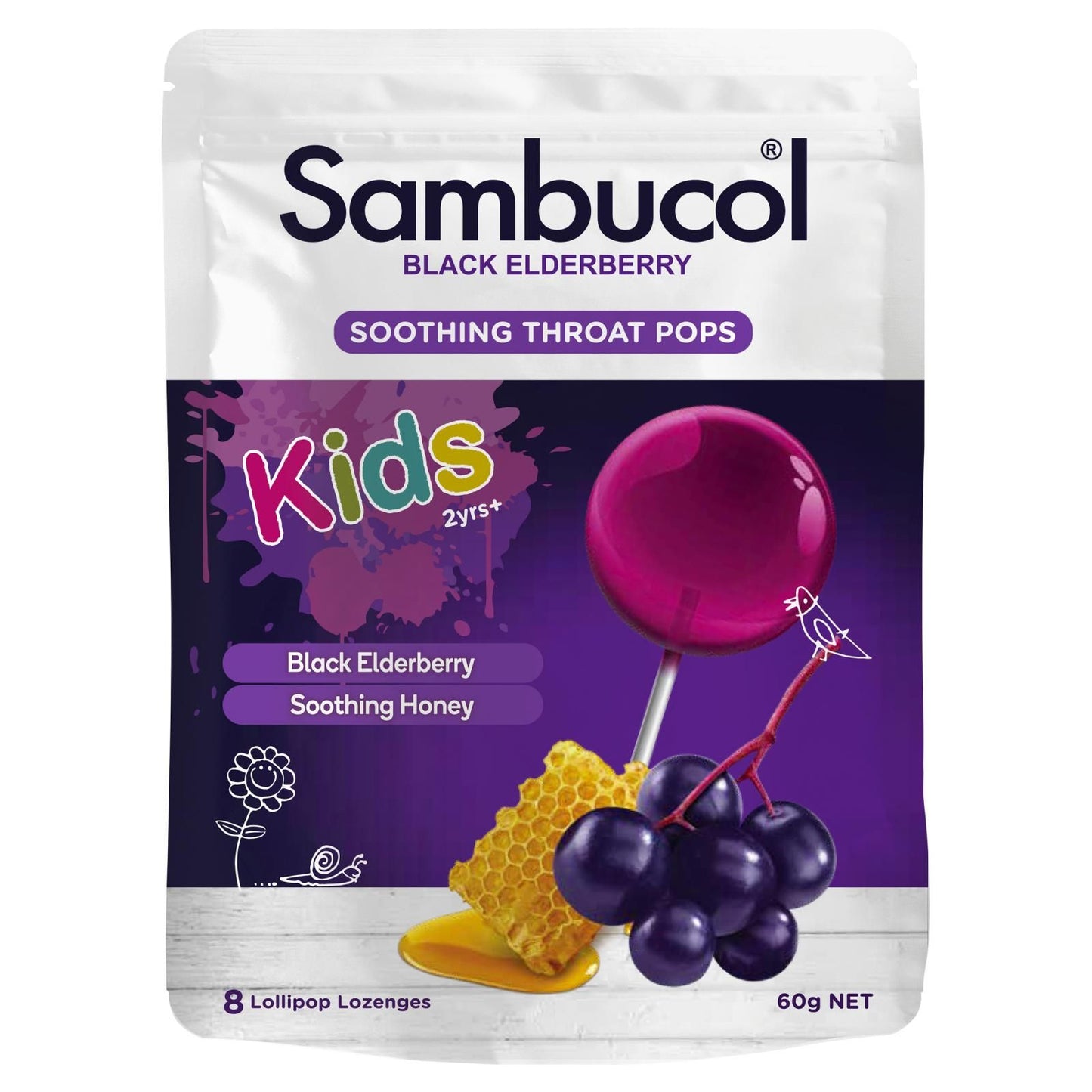 Sambucol elderberry soothing throat pops 8 pack - Invercargill Pharmacy