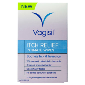 compare product VAGISIL Soothing Oatmeal Wipes 12pk