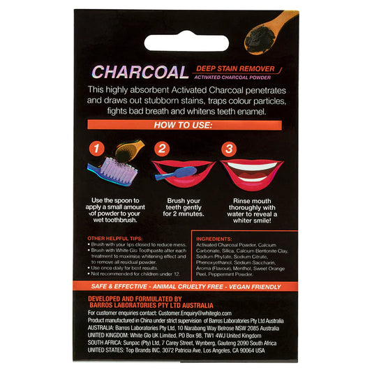 WHITE GLO A/C Teeth Whiten. Pwd 30g
