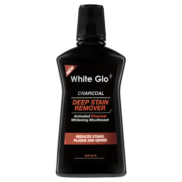 WHITE GLO Charcoal Mouthwash 500ml