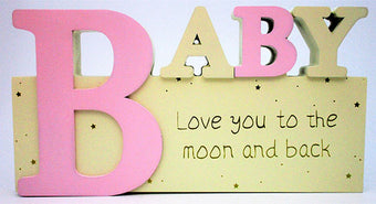 compare product Sign baby pink 24x13cm YTC145