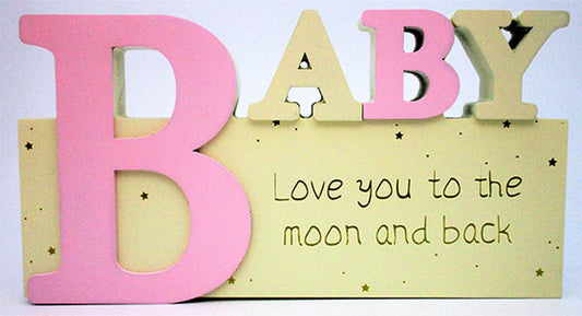 Sign baby pink 24x13cm YTC145