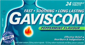 compare product Gaviscon Peppermint Tablets 24s