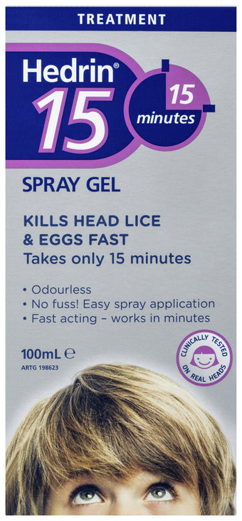 compare product Hedrin Headlice Spray Gel 100ml