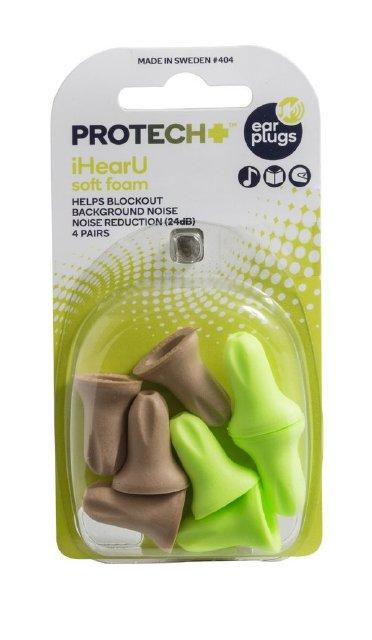 Protech Plus iHearU foam ear plugs 4 pairs for sleeping and noise - Invercargill Pharmacy