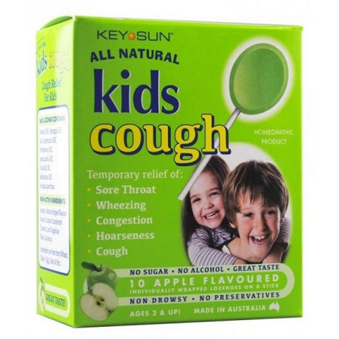 Keysun Kids Cough Lollipop Apl 10pk