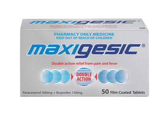compare product MAXIGESIC Pain Relief Tabs 50s