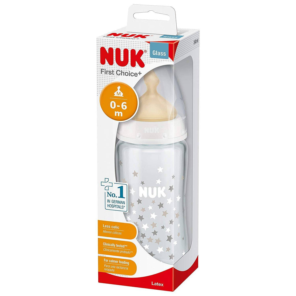 NUK FC+ Glass Bottle Asst  240ml