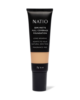compare product NATIO Semi Mat Full Cov Fnd Gldn 30g